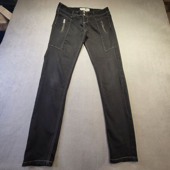 Jolt Juniors Size 9 Black Skinny Leg Stretch Pants Zipper Pocket - Picture 1 of 10